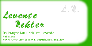 levente mekler business card